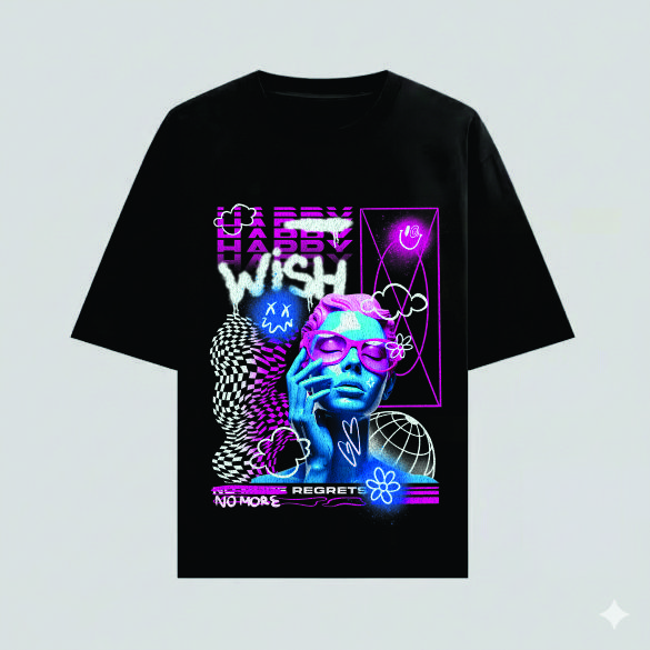 REMERA HAPPY WISH (OVERSIZE)​